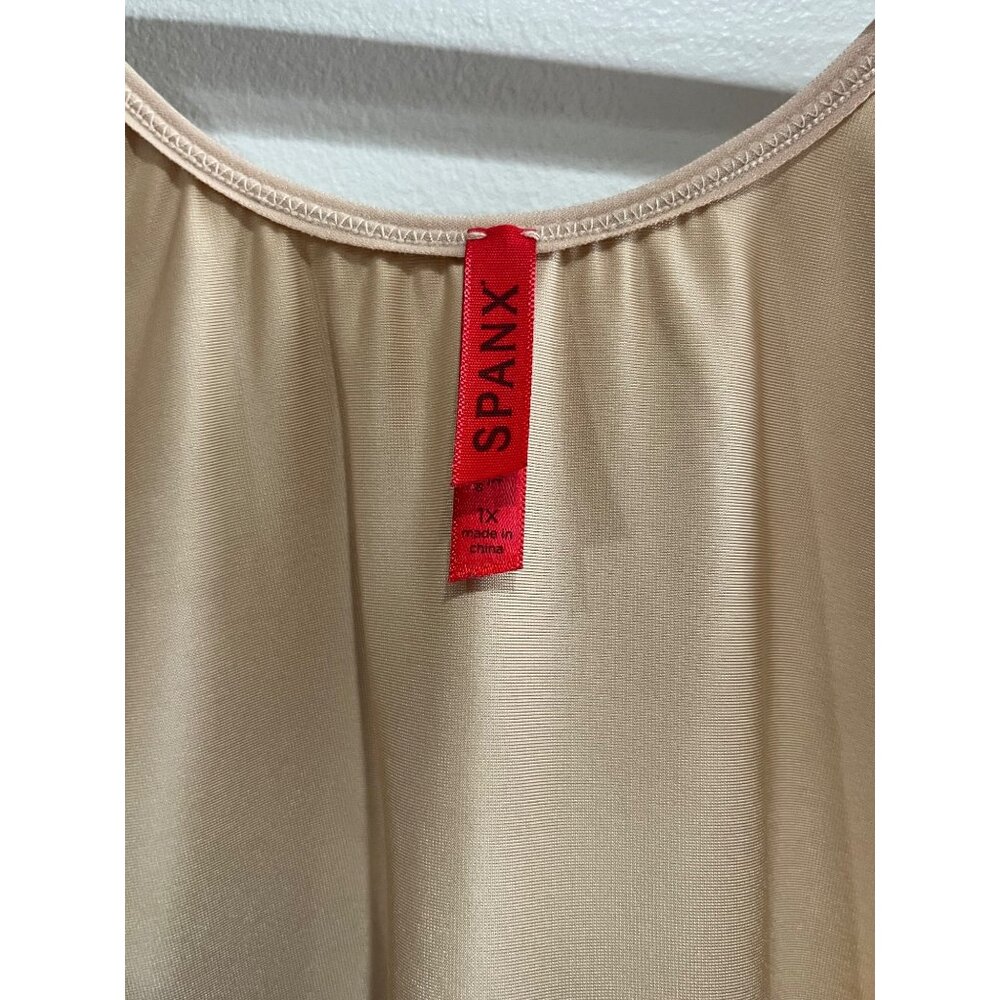 Spanx Open Bust Compression Tank Top Womens 1X Nude Shapewear - Picture 3 of 7